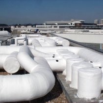 Osłony złożonych elementów rurowych wyposażenia HVAC